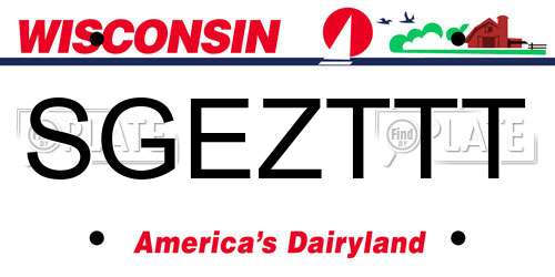 SGEZTTT Wisconsin License Plate