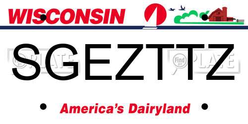 SGEZTTZ Wisconsin License Plate
