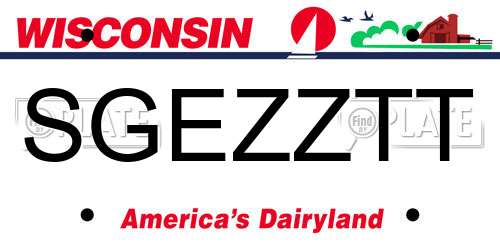 SGEZZTT Wisconsin License Plate