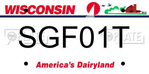SGF01T Wisconsin License Plate