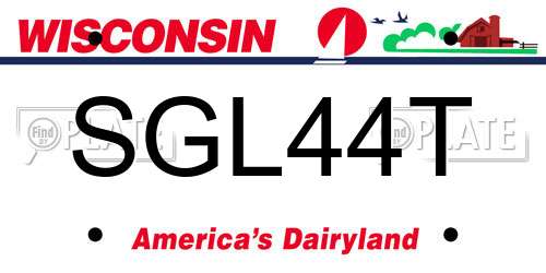 SGL44T Wisconsin License Plate