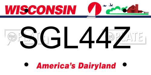 SGL44Z Wisconsin License Plate