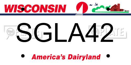 SGLA42 Wisconsin License Plate