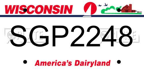 SGP2248 Wisconsin License Plate