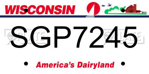 SGP7245 Wisconsin License Plate