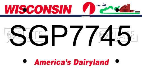 SGP7745 Wisconsin License Plate