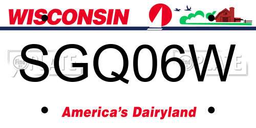 SGQ06W Wisconsin License Plate