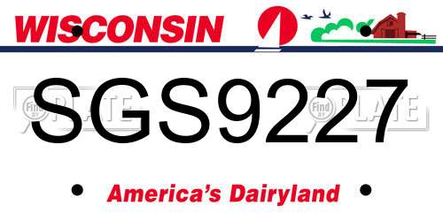 SGS9227 Wisconsin License Plate