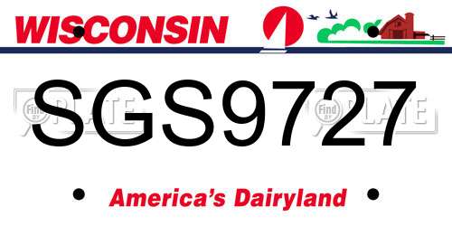 SGS9727 Wisconsin License Plate
