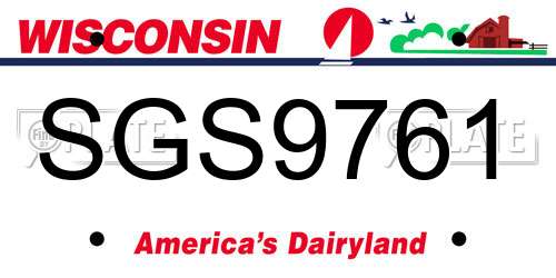 SGS9761 Wisconsin License Plate