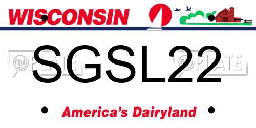 SGSL22 Wisconsin License Plate