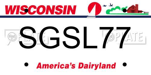 SGSL77 Wisconsin License Plate