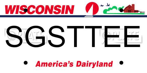 SGSTTEE Wisconsin License Plate
