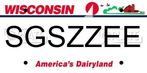 SGSZZEE Wisconsin License Plate