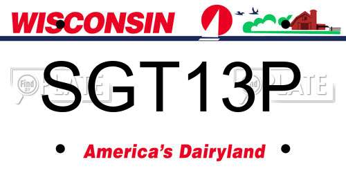 SGT13P Wisconsin License Plate