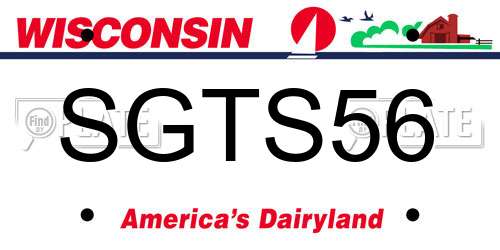 SGTS56 Wisconsin License Plate