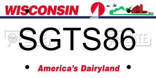 SGTS86 Wisconsin License Plate