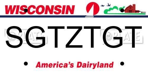 SGTZTGT Wisconsin License Plate