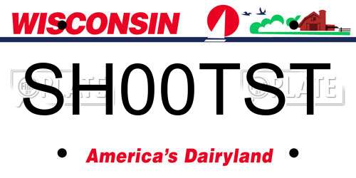 SH00TST Wisconsin License Plate