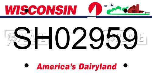 SH02959 Wisconsin License Plate