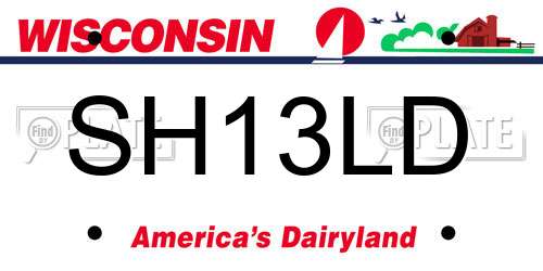 SH13LD Wisconsin License Plate