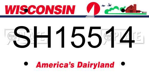 SH15514 Wisconsin License Plate