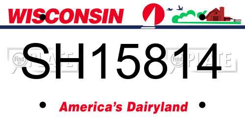 SH15814 Wisconsin License Plate