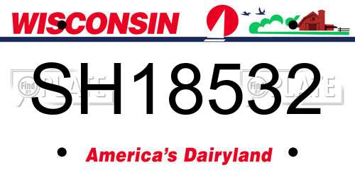 SH18532 Wisconsin License Plate