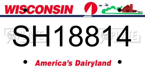 SH18814 Wisconsin License Plate