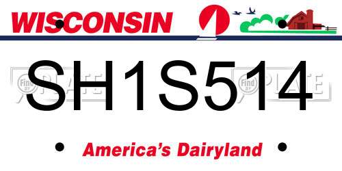 SH1S514 Wisconsin License Plate