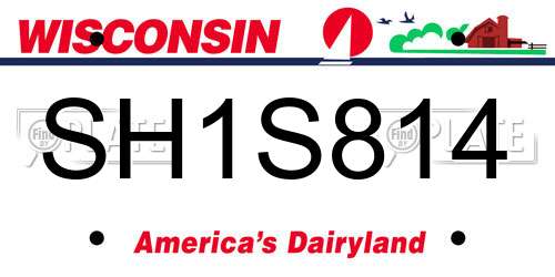 SH1S814 Wisconsin License Plate