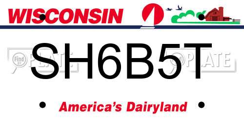 SH6B5T Wisconsin License Plate