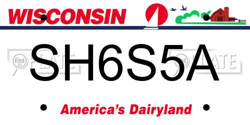 SH6S5A Wisconsin License Plate