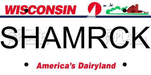 SHAMRCK Wisconsin License Plate
