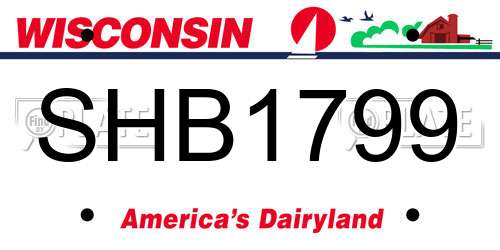 SHB1799 Wisconsin License Plate