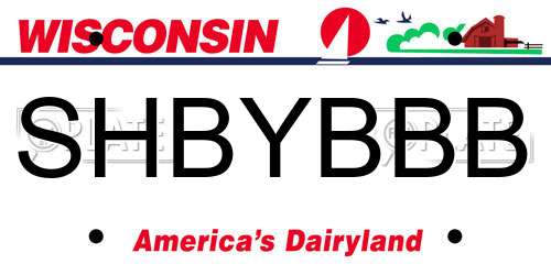 SHBYBBB Wisconsin License Plate