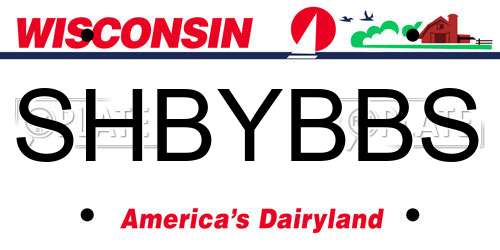 SHBYBBS Wisconsin License Plate