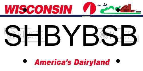 SHBYBSB Wisconsin License Plate