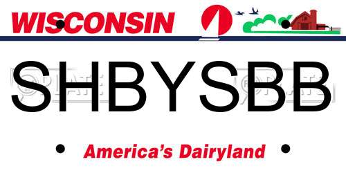 SHBYSBB Wisconsin License Plate