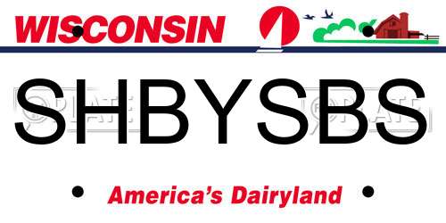 SHBYSBS Wisconsin License Plate