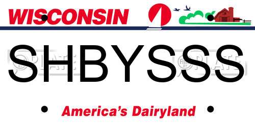SHBYSSS Wisconsin License Plate