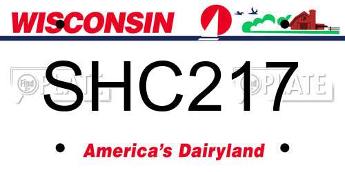 SHC217 Wisconsin License Plate