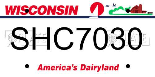 SHC7030 Wisconsin License Plate