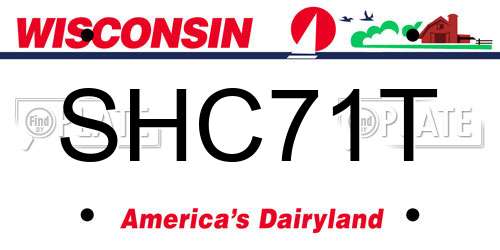 SHC71T Wisconsin License Plate