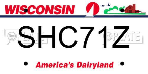 SHC71Z Wisconsin License Plate