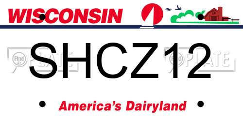 SHCZ12 Wisconsin License Plate