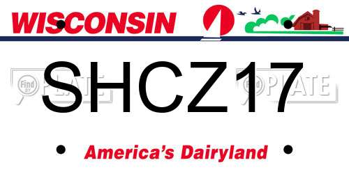 SHCZ17 Wisconsin License Plate