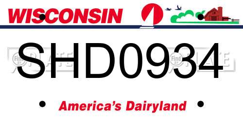 SHD0934 Wisconsin License Plate