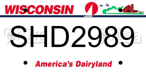 SHD2989 Wisconsin License Plate