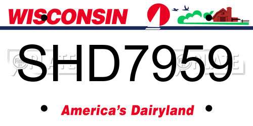 SHD7959 Wisconsin License Plate